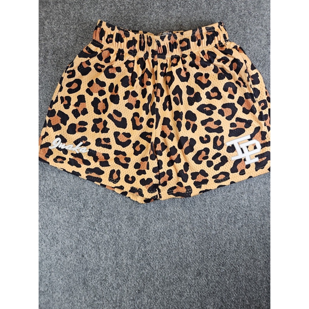 Inaka Power Leopard Print Mesh Shorts Size Medium Drawstring IP Gym Rare 1680